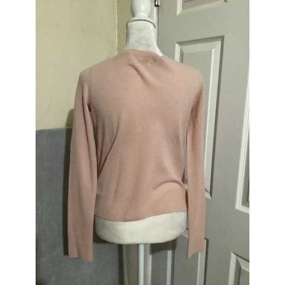 Vince Pink Scoop Neck Long Sleeve Wool Cashmere Sweater XS - Picture 3 of 5